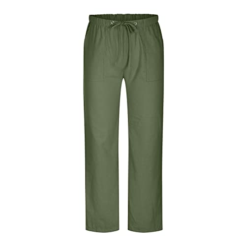 K*w様 18-19 GREEN CLOTHIG BIBPANTS L TURQ Generic Plus Size Linen Pants Men Big and Tall Straight Leg Pants